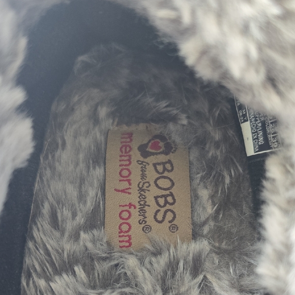 Skechers BOBS Too Cozy Faux Fur Slippers Cat Print - Picture 3 of 6